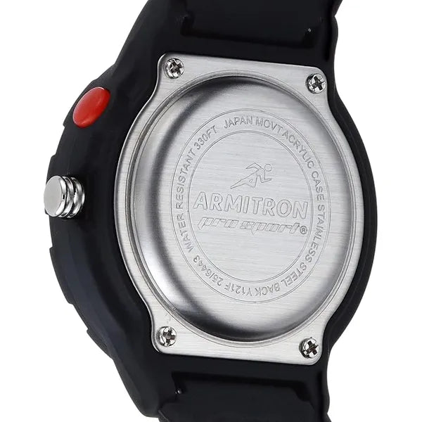 Armitron Sport Unisex Silicone Strap Watch - Black