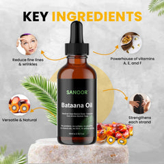 SANOOR African Batana Oil | Savannah Oasis Organic| 100% Pure (2.02oz)| Infused with Nutrients Pure Hair Butter | Cold-pressed | FDA APPROVED | 60ml