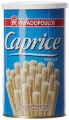 Papadopoulos Caprice Crispy Wafer Rolls with Vanilla Cream Filling - 115g