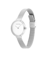 Calvin Klein MINIMALISTIC T BAR 28MM MESH Women's Watch, Analog - White