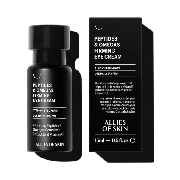 Allies of Skin Peptides Firming Eye Cream | Under Eye Moisturizer for Dark Circles & Puffiness | Bakuchiol, Ceramides and Vitamin C for Fine Lines and Under Eye Area | 0.5 oz