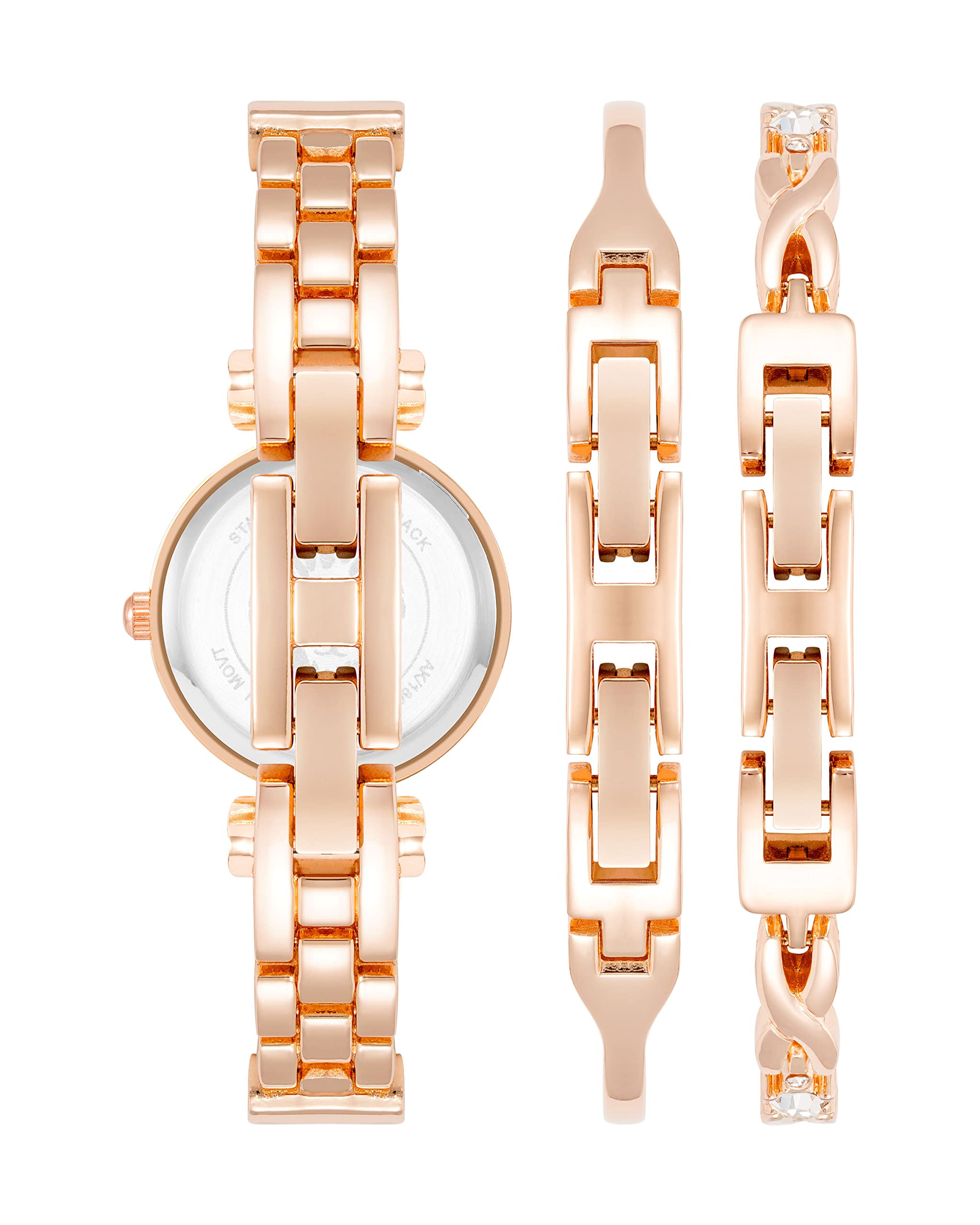 Anne Klein Women's Premium Crystal Accented Bangle Watch and Bracelet Set