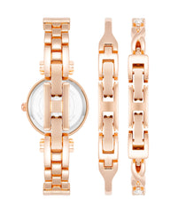 Anne Klein Women's Premium Crystal Accented Bangle Watch and Bracelet Set