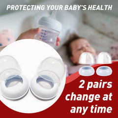 FixlyFido 2-Pack Baby Bottle Rings and Caps for Philips Avent Natural Bottles, Replacement Screw Ring Collars for Avent Natural PP and Glass Bottles, Ideal Replacement for Philips Bottle Lids & Rings