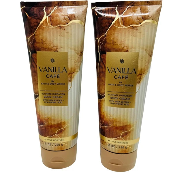 Bath & Body Works Vanilla Café Ultimate Hydration Body Cream 8 Ounces Pack of 2