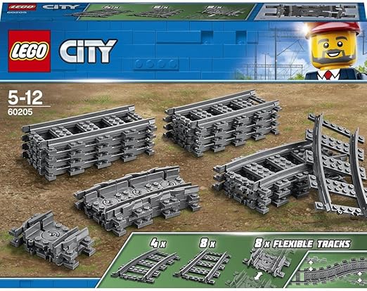 LEGO 60205 City Tracks 20 Pieces Extention Accessory Set, Building Toy Train Track Expansion, Toys for Kids