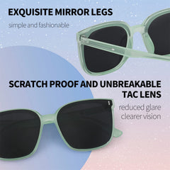 FEISEDY Women Oversized Vintage Polarized Sunglasses Square Cute Trendy Classic Simple Men B2758