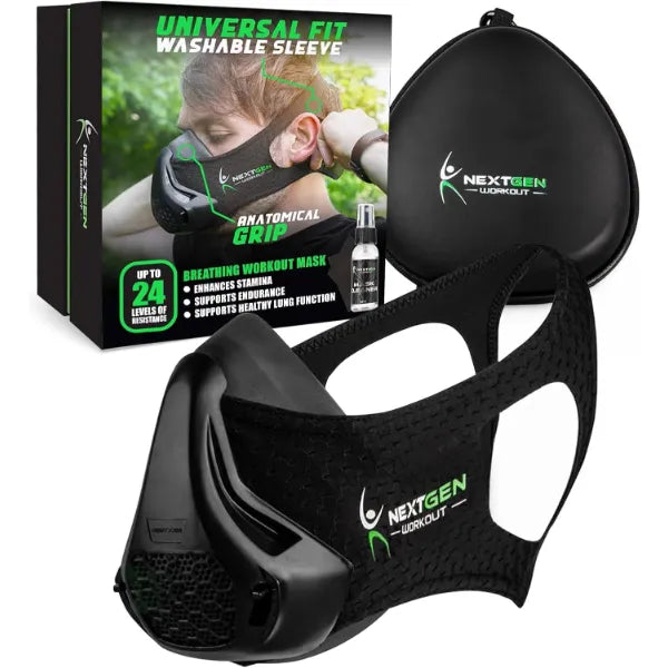 NEXTGEN Breathing Workout Mask - Enhance Stamina & Endurance | 24-Level Adjustable Airflow for Optimal Lung Performance | Elevate Cardio & Gym Training for Men & Women