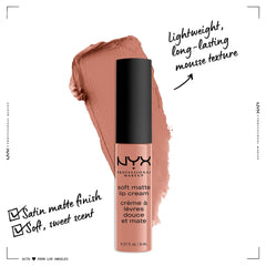 Nyx Professional Makeup Soft Matte Lip Cream, Lightweight Liquid Lipstick Stockholm (Midtone Beige Pink)