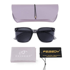 FEISEDY Women Oversized Vintage Polarized Sunglasses Square Cute Trendy Classic Simple Men B2758