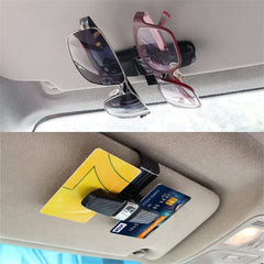 SKY-TOUCH Sun Glasses Holder Clip Hanger for Car Sun Visor, Mount Ticket Card Clip Sun Glasses and Eye Glasses, Double-End Clip Holder for your Car, 180° Rotational Glasses Holder
