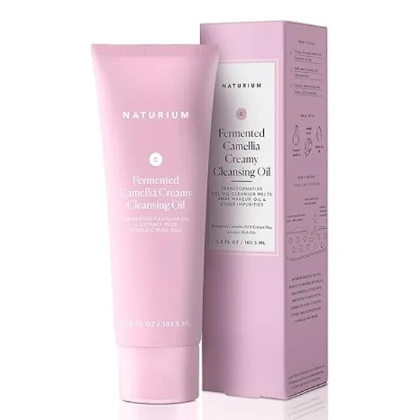 Naturium Camellia Creamy Cleansing Oil, Fermented Camellia Oil & Extract Plus Linoleic-Rich Oils, 3.5 oz 103.5 ml