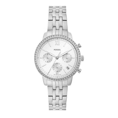 Fossil ES5217 Neutra Chronograph Stainless Steel Analog Watch for Women, 36 mm Size, Silver