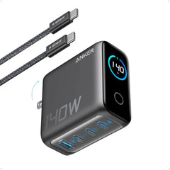 Anker Laptop Charger, 140W Max 4-Port GaN USB C Charger Block with Smart Display, Fast Charging Power Adapter, Touch Controls for MacBook, iPad, iPhone 17/16 Series (Include 5FT Cable, Non-Battery)