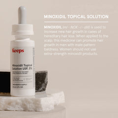 Keeps Minoxidil for Men Topical Hair Growth Solution 5%, Hair Loss Treatment - 3 Month Supply (3 x 2oz Bottles With Dropper) - For Thicker, Longer Hair - Slows Hair Loss & Promotes Hair Regrowth