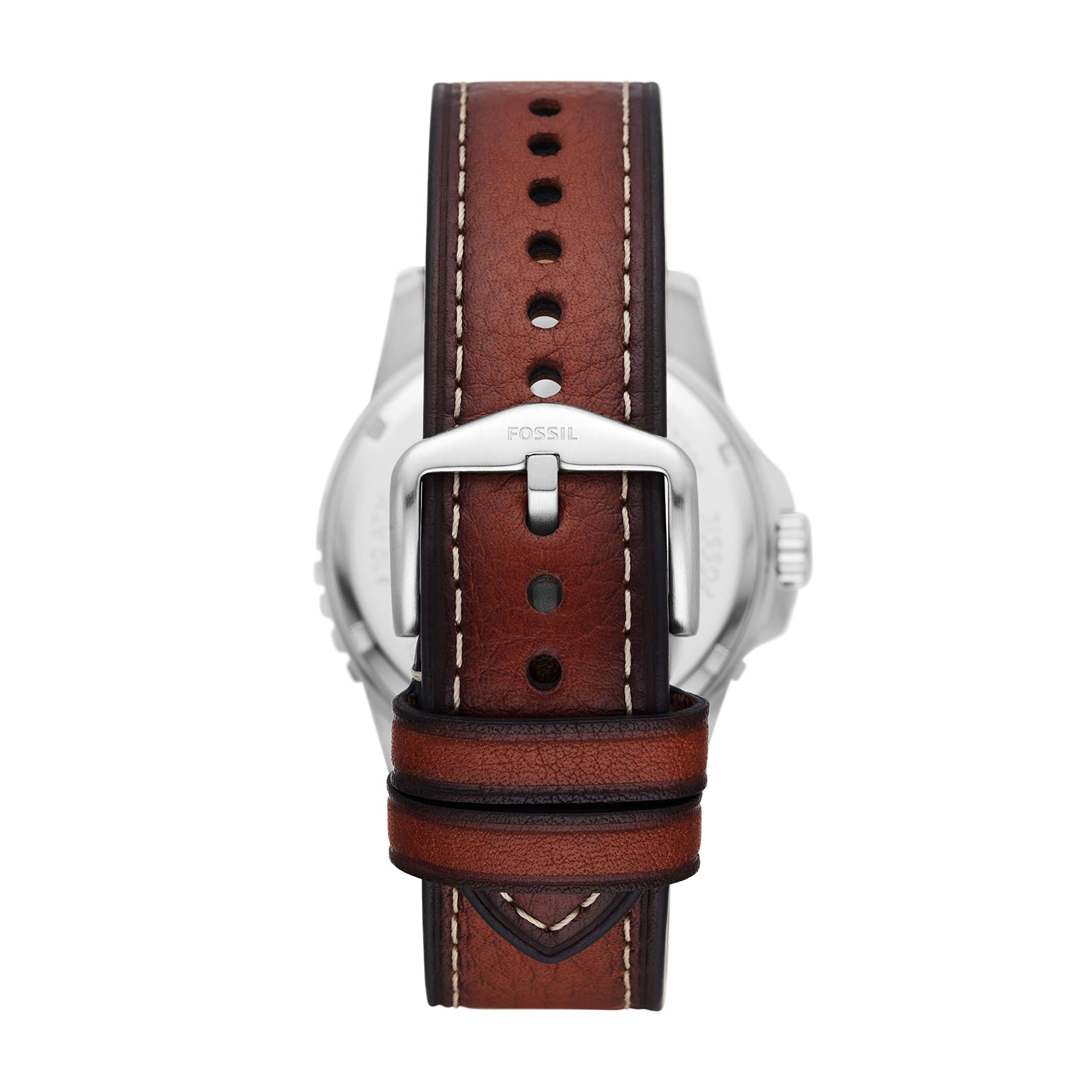 Fossil Blue Dive Three-Hand Date Brown LiteHide Leather Watch - FS5961