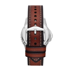 Fossil Blue Dive Three-Hand Date Brown LiteHide Leather Watch - FS5961