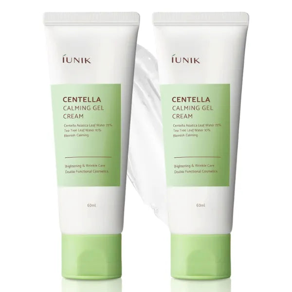 IUNIK Centella 70% Calming Gel Cream Vegan Non-Sticky Moisturizing Blemish Care w/Centella Asiatica Tea Tree 10% Soothes Acne Rosacea Oily & Sensitive Skin
