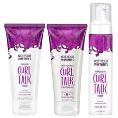 Not Your Mother's Curl Talk Frizz Control Sculpting Gel, Defining Cream, and Refreshing Curl Foam Formulated with Rice Curl Complex For All Curly Hair Types