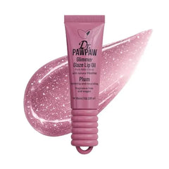 Dr. PawPaw Glimmer Glaze Plum Lip Oil 10ml, Hydrating Glossy Lip Oil with Sheer Plum Tint and Shimmer, Non Sticky Vegan Lip Care for Juicy Glazed Lips