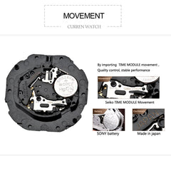 CURREN Men's Watches Classic Black/Silver Steel Band Quartz Analog Wrist Watch with Date for Man …