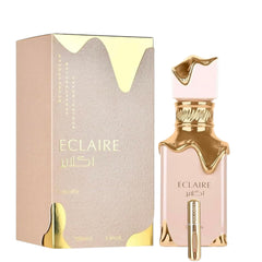 Eclaire Perfume 100 ml, Sweet Feminine Fragrance with Caramel, Honey and Vanilla Notes + Refillable Atomizer Gift 5 ml Drikanbest