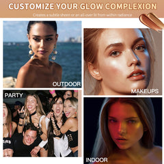 Liquid Body Shimmer, Silky Body Glitter Shimmer Oil, Body Highlighter Liquid Illuminator, Shimmer Lotion for Body Makeup, Cream Body Glow Bronzer Drops Luminizer (Bronze Drops)