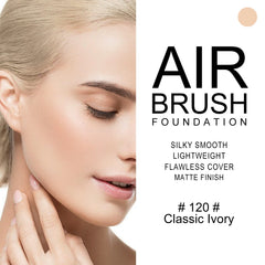 KYDA AirBrush Foundation Spray, Lasting Matte Foundation, Lightweight Cover, Smooth Blendable, Moisturizing Makeup Primer with Soft Brush Applicator-#120 Classic Ivory