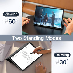 JETech Case for Samsung Galaxy Tab S9 FE 10.9-Inch, Slim Translucent Back Tri-Fold Stand Protective Tablet Cover, Support S Pen Charging, Auto Wake/Sleep (Black)