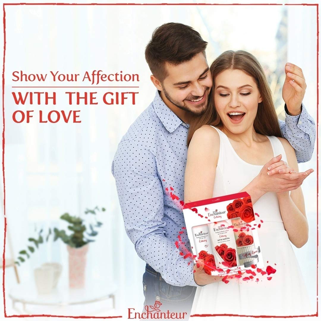 Enchanteur EDT & Perfumed Deodorant Giftpack- Enticing, Gift Of Love, 175 ml