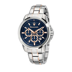 Maserati Men's R8873621008 SUCCESSO Analog Display Quartz Rose Gold Watch, Silver, Chronograph,Quartz Movement - Multicolor