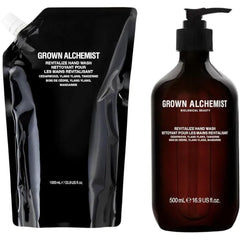 Grown Alchemist Revitalize Hand Wash Bundle:Cedarwood, Ylang Ylan, Tangerine. Gentle Hand Soap Hydrates & Cleanses. (Pump 500mL + Refill 1L).