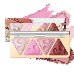 NALACAL Pink Baked Blush Palette for Cheeks Makeup, 4 Colors Shimmer Facial Blush for Natural Glowing Finish Lasting Lightweight Matte Natural Cream Powder Easy To Blend Contour Highlighter Blusher