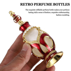 Beaupretty 25ml Empty Refillable Perfume Bottle Vintage Perfume Bottle Middle Eastern Style Glass Container for Perfumes & Essential Oils (Red)