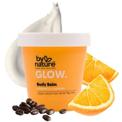 By Nature Glow Vitamin C + Caffeine Body Balm for Dark Spots – Hydrating Skin Moisturizer with Whipped Shea Butter – Vegan, Cruelty-Free, (6.8 oz)