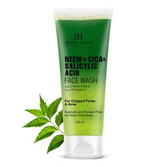 Botanic Hearth Neem, Cica & Salicylic Acid Cleanser Face Wash | Anti Acne Face Wash with Vitamin E & Chamomile | Removes excess oil & Clogged Pores | For Women & Men | Sulphate & Paraben Free | 100ml