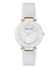 Anne Klein Women's AK/3272 Premium Crystal Accented Leather Strap Watch