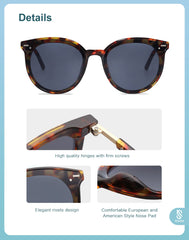 SOJOS Classic Retro Round Sunglasses Women Men Large Glasses SJ2067