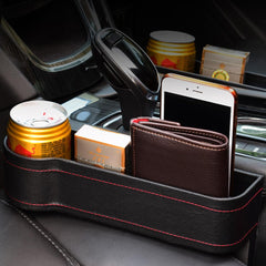 ECVV 2 Pack Car Seat Gap Organizer Storage Box Cup Holder Car Console Side Pockets PU Leather Cellphones Key Cards Sunglasses Small Items Car Interior Accessories