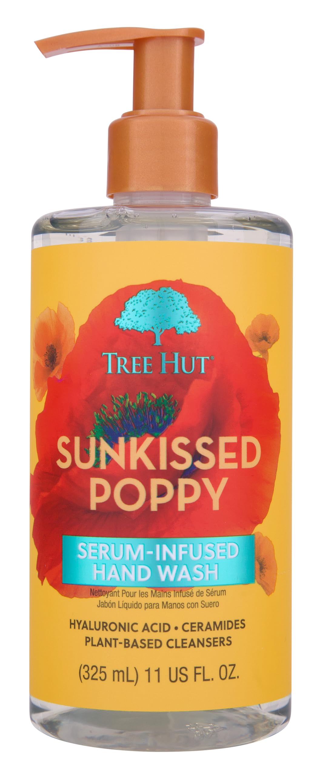Tree Hut Sunkissed Poppy Serum Infused Hand Wash | Nourish & Hydrate Hands with Strengthening Skin Care | Long Lasting Scent | Cleanse & Lock in Moisture | 11 fl oz.