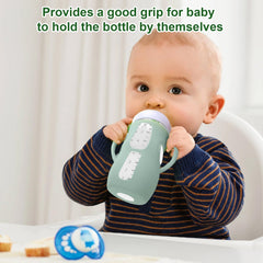 Juome Silicone Sleeves for Avent Natural Glass Baby Bottles - 3 Pack Anti Breakage Baby Bottle Holder with Handles for Philips Avent Glass Baby Bottle, Compatible with Phillips Avent Bottles 8 oz