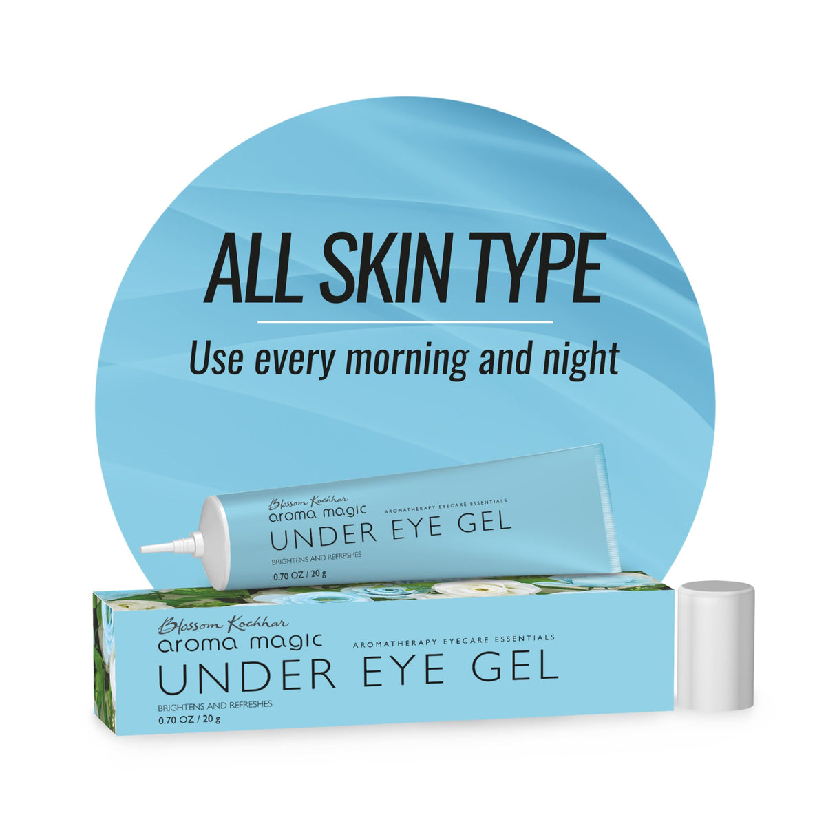 Aroma Magic Under Eye Gel — Refreshing & Cooling Eye Gel for Dark Circles & Puffiness (15 mL)