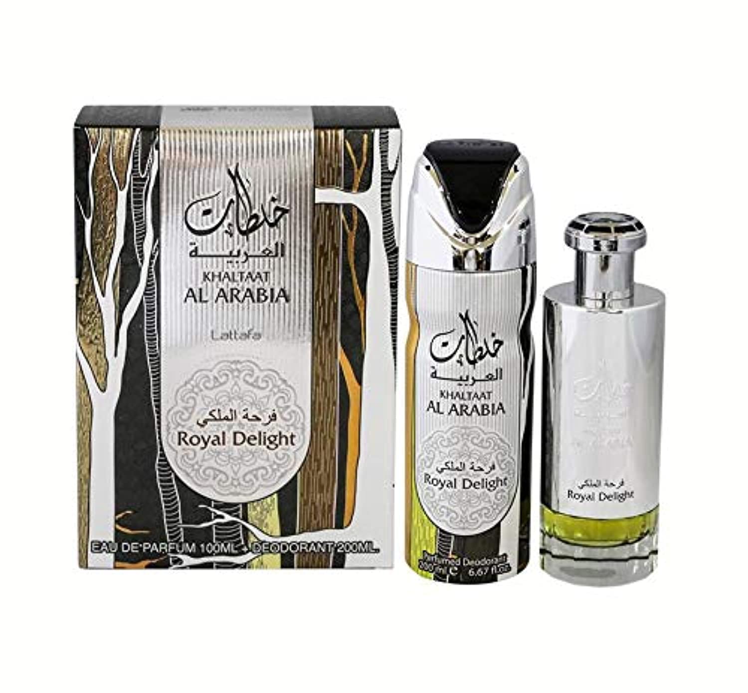 Lattafa Khaltaat Al Arabia Royal Delight Eau De Perfume for Men- 100ml, Deodorant 200ml