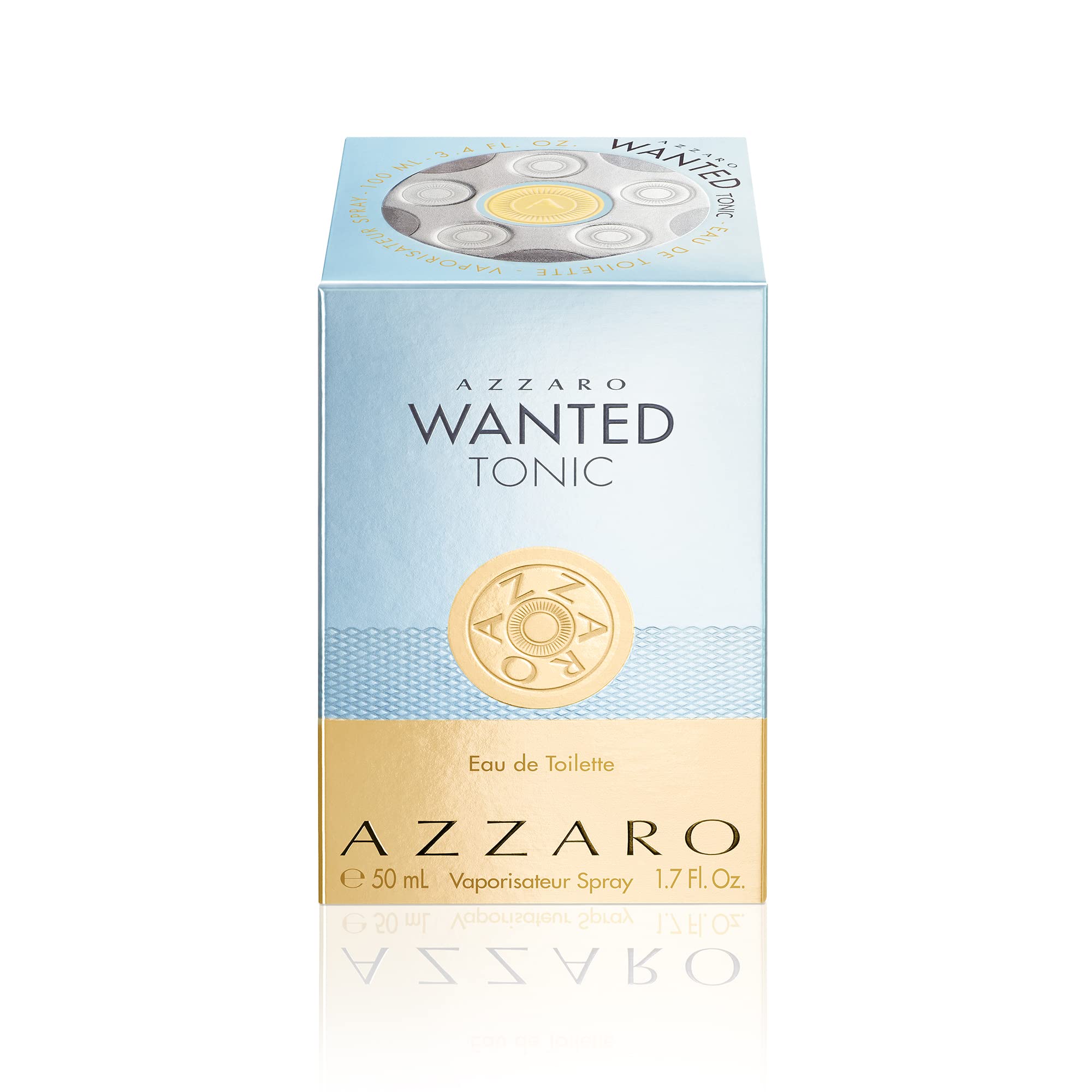 Azzaro Wanted Tonic Eau de Toilette — Mens Cologne — Woody, Aquatic, & Spicy Fragrance, 1.7 Fl Oz