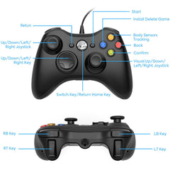 Ainoibo Wired Controller Compatible with Microsoft Xbox 360 and Windows PC (Windows 10/8.1/8/7) Game Controller for Xbox 360 with Dual Vibration and Ergonomic