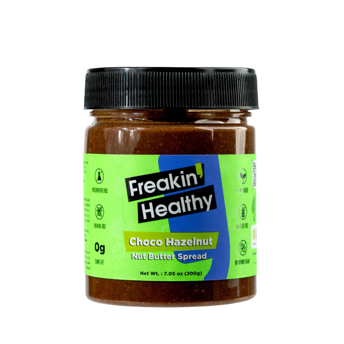 Freakin Healthy Chocolate Hazelnut Nut Butter Spread – Creamy Natural Ingredients, Great for Breakfast or Snacks - 200g