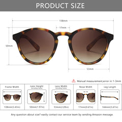 SUNGAIT Women's Classic Vintage Round Polarized Sunglasses Retro Style UV400 SGT166