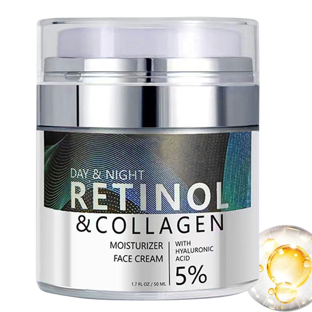KASTWAVE Retinol Cream for Face, Day and Night Face Lotion with Hyaluronic Acid, Collagen, Face Moisturizer for Firm Skin, Fade Wrinkles, Anti Aging Face Cream for Women, Men, 50 ML