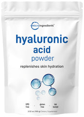Micro Ingredients Hyaluronic Acid Serum Powder, High Molecular Weight, Cosmetics Grade, 30 Gram, Support Hydration and Moisture, Water Soluble (Within 2 Hours), Vegan Friendly