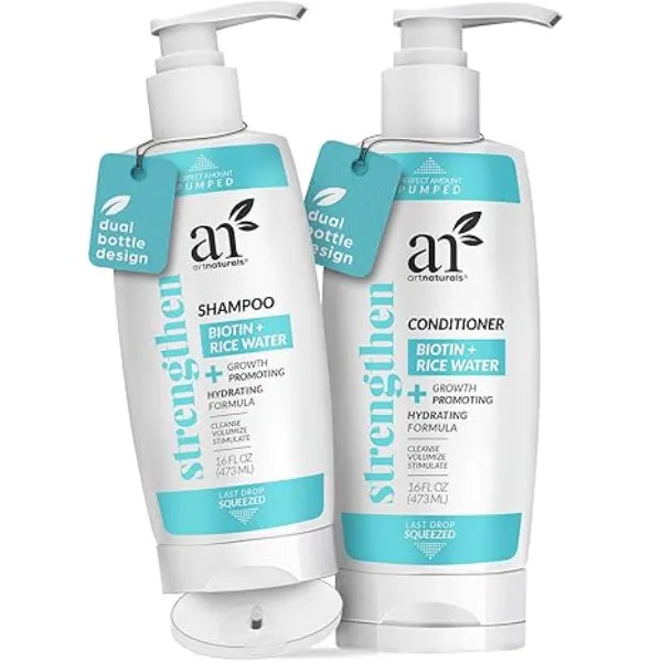 Artnaturals Rice Water + Biotin Shampoo and Conditioner Set Pack of 2